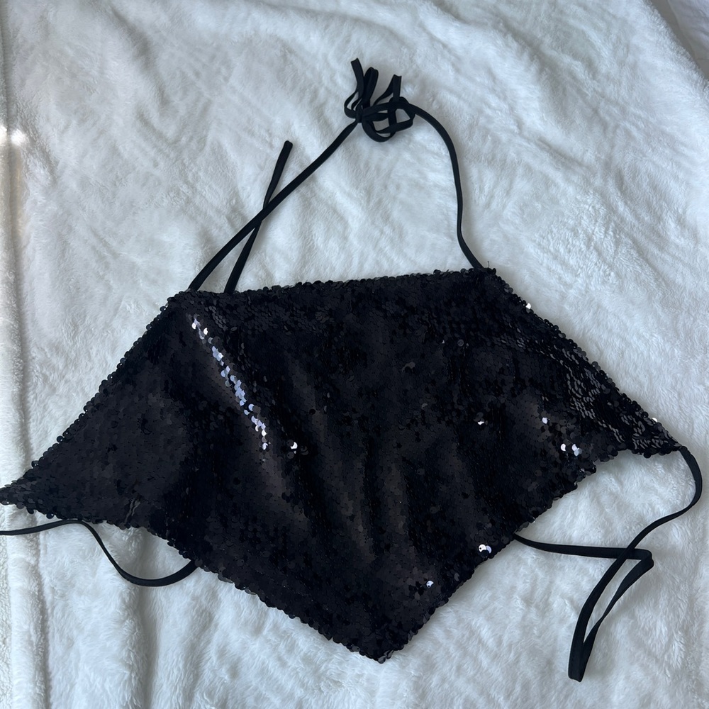 Black shimmery top